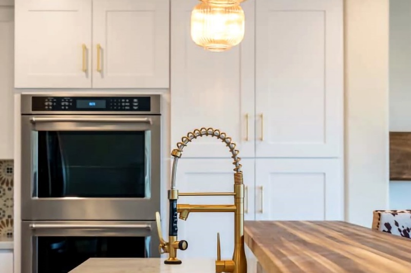 white floor white kitchen cabinets