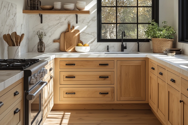 Modern black hardware for cabinetry