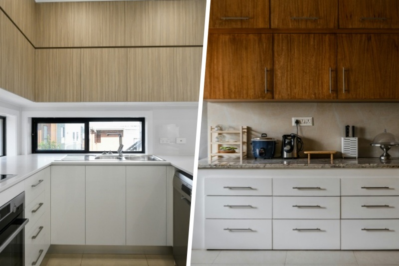 Stylish brown and white cabinet combo Stylish brown and white cabinet combo