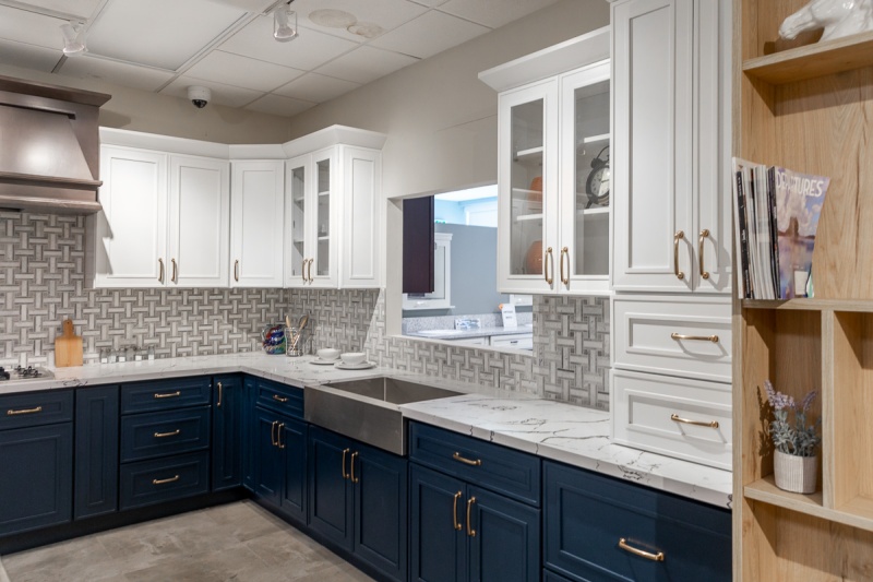 Unique design appeal of blue cabinets