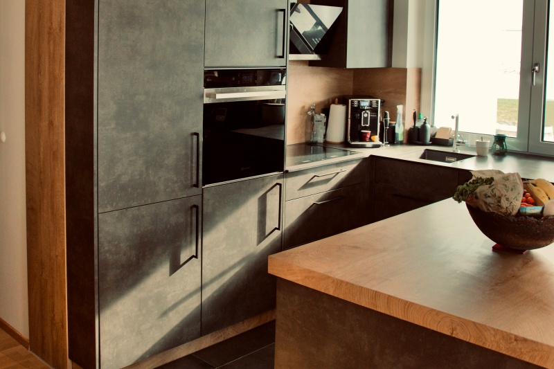 Industrial inspired metallic cabinet style