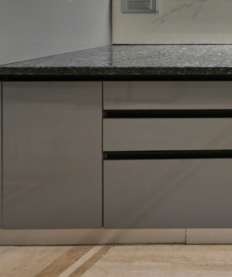 Cost-effective modern gray cupboards