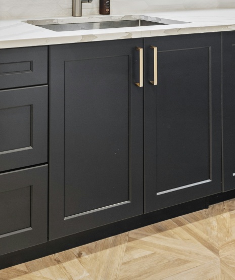 Cost-effective modern gray cupboards