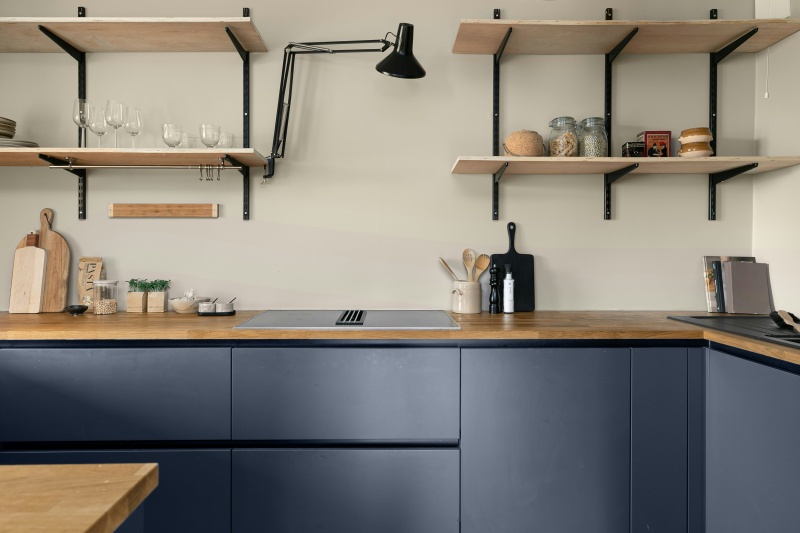 Blue color eco-conscious cabinet choice