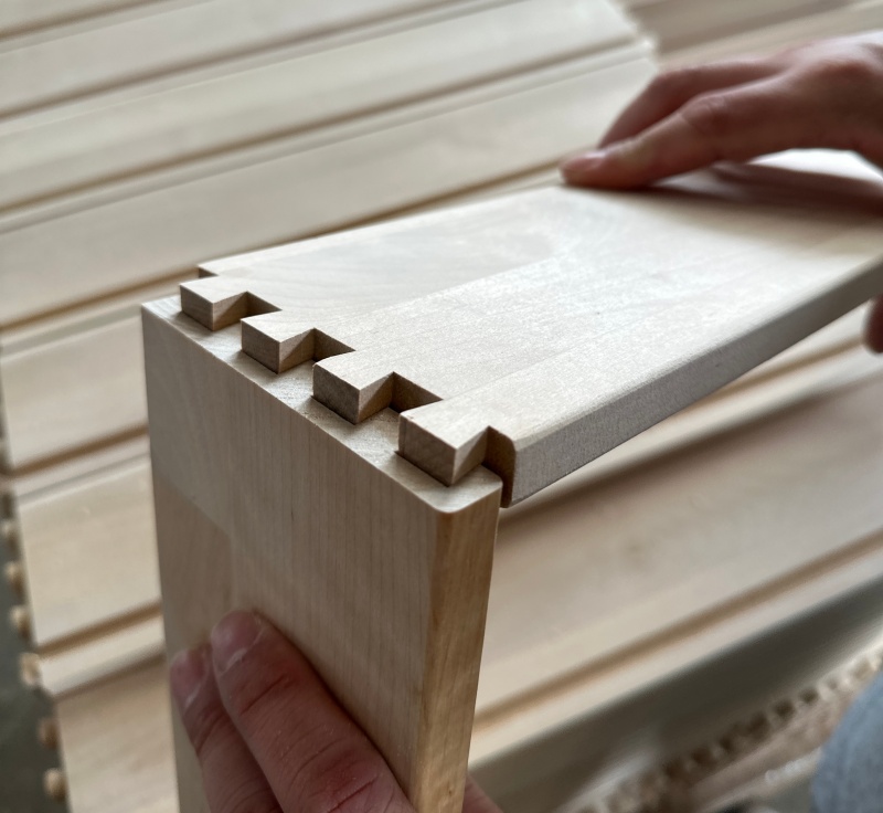 Trendy wood-framed kitchen cupboard design