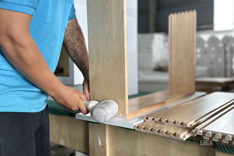 Versatile framed navy blue cabinets