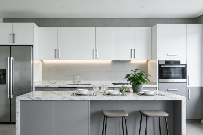 Modern custom two-tone kitchen cabinets