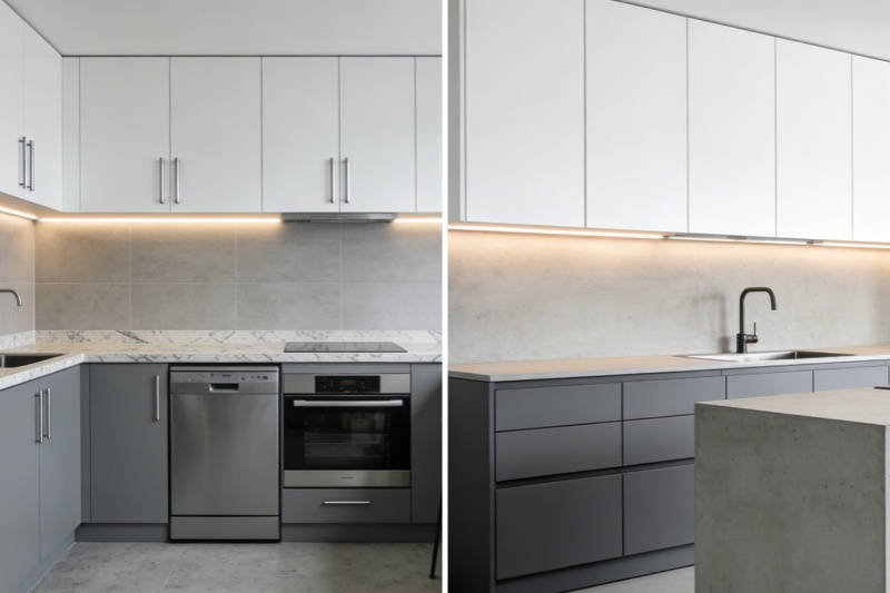 Exclusive custom dual-color cabinetry style