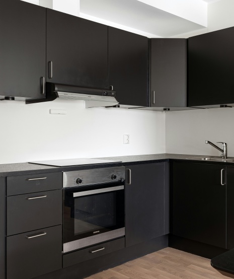 Premium black flat panel cupboards