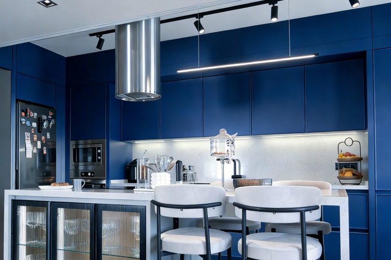 Painted blue cabinets for modern kitchens