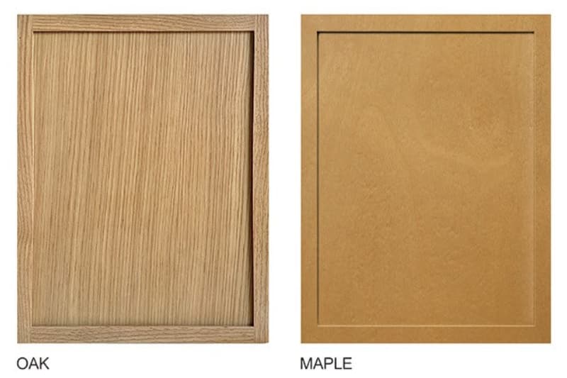 Slim profile oak kitchen cabinetry