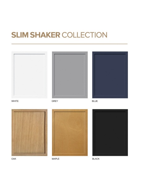 Sleek blue kitchen cabinet finishes