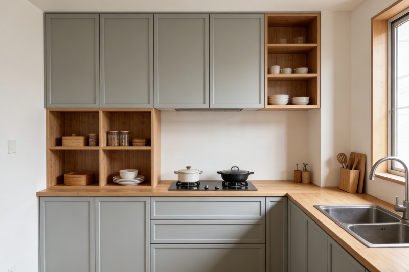 Green hue slim shaker cabinets Green hue slim shaker cabinets