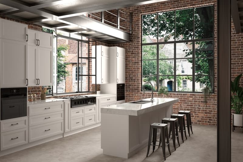 White Double Shaker Kitchen Cabinets