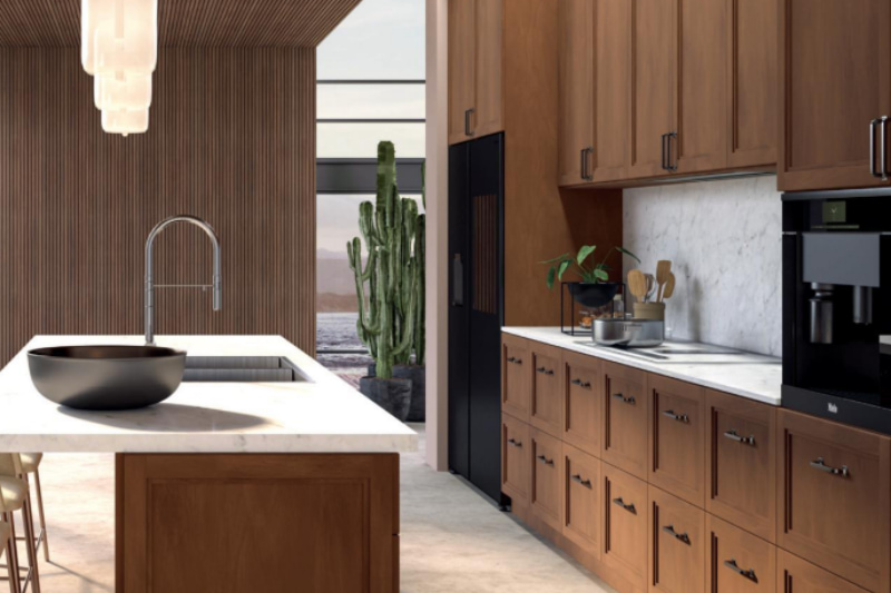 Elegant Walnut Stain Cabinetry Design