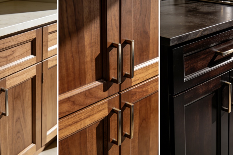 Stylish Walnut Stain Kitchen Cabinet Doors