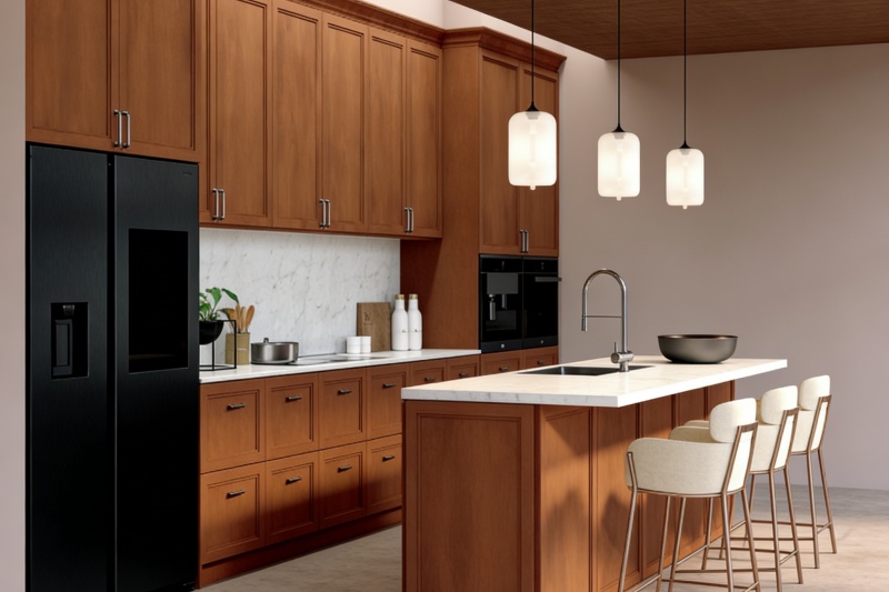 Contemporary Double Shaker Walnut Cabinetry