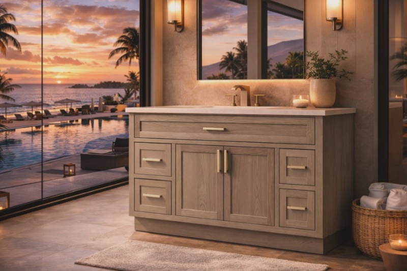Inset vanities with storage options
