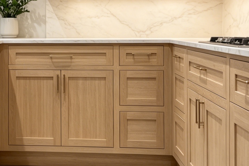 Elegant oak cabinets with clean lines