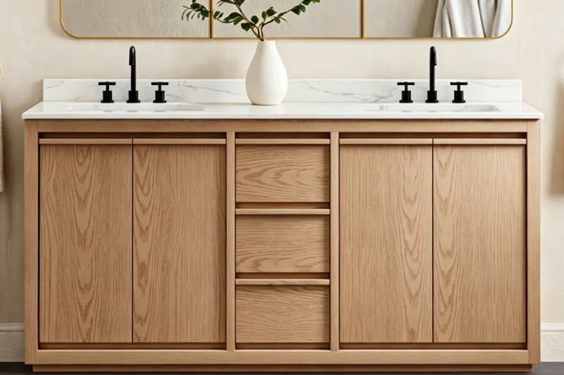 Oak Wood Vanity for Stylish Bathrooms