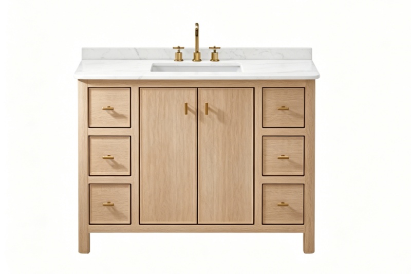 Functional bathroom vanity with storage