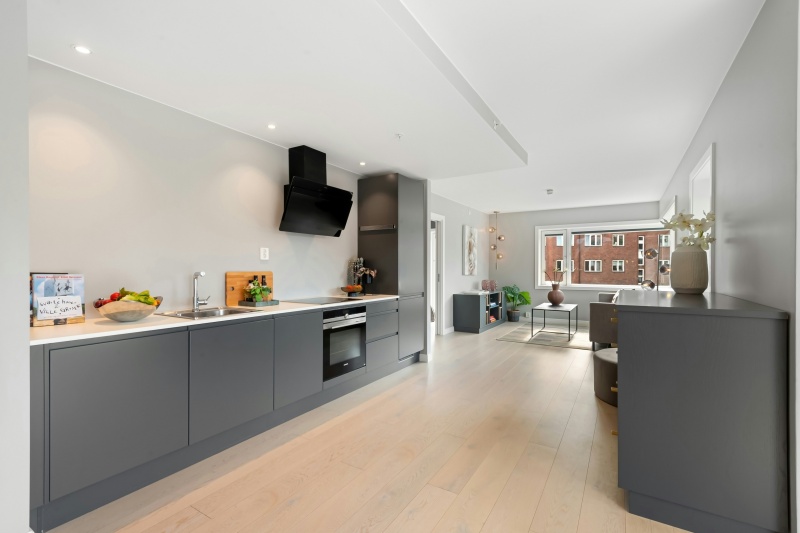Customizable Matt Grey Plywood Cabinets