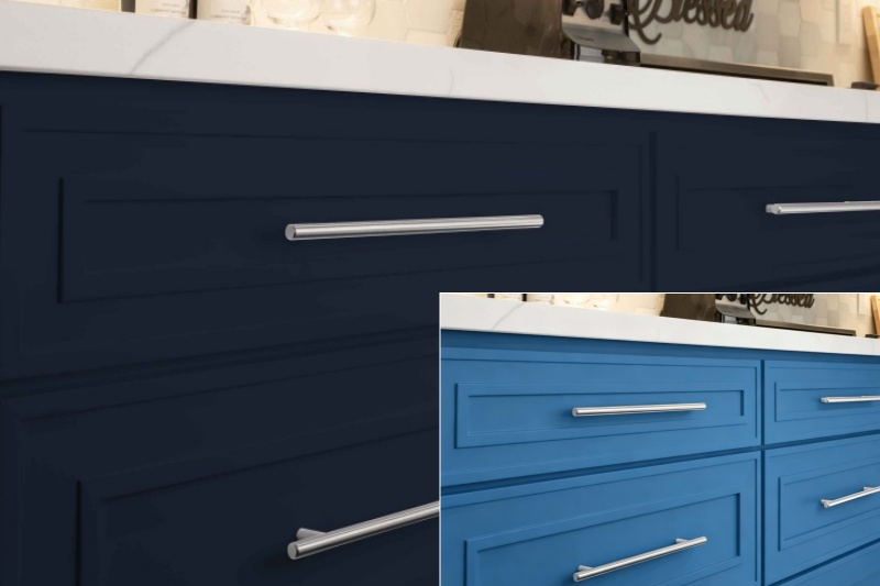 Navy blue cabinets with Vietnam craftsmanship Navy blue cabinets with Vietnam craftsmanship