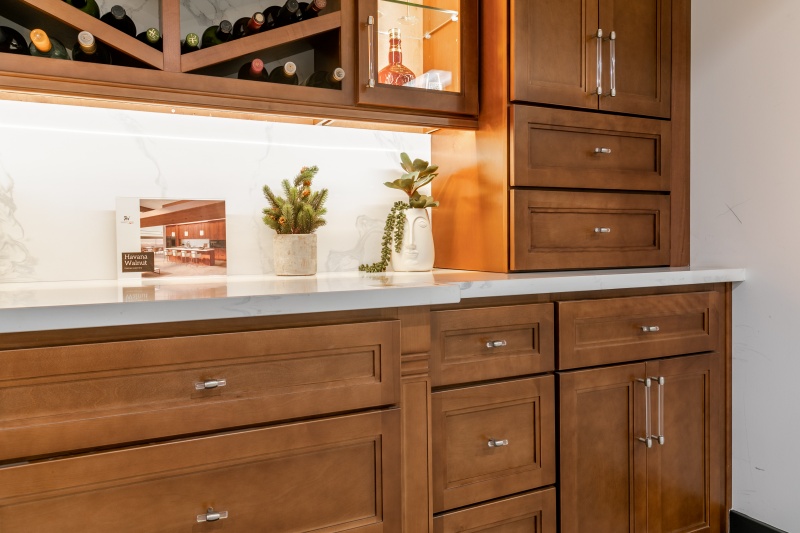 Elegant Walnut Kitchen Cabinet Style