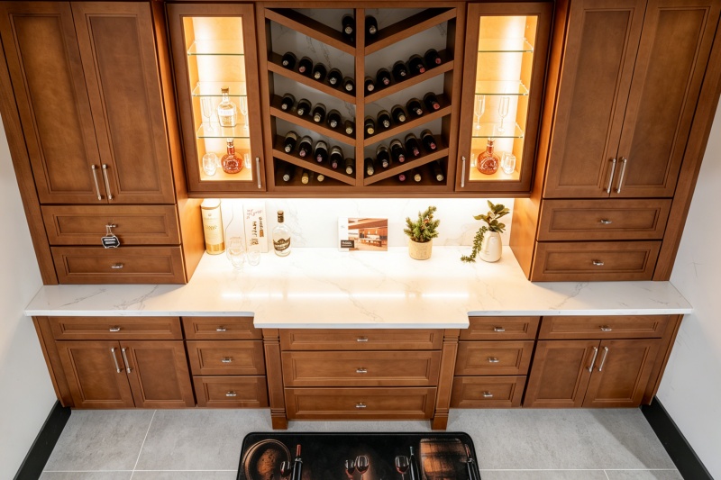 Luxurious Walnut Finished Cabinet Ensemble
