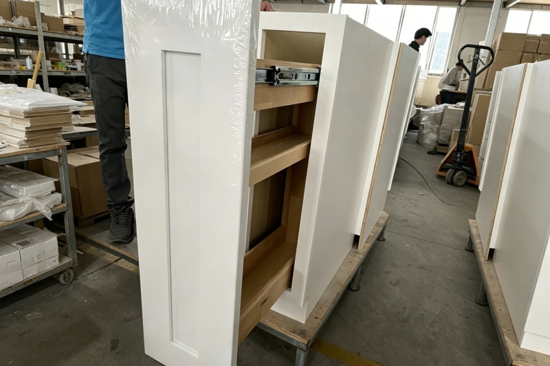 Efficient Spice Organization in White Cabinet