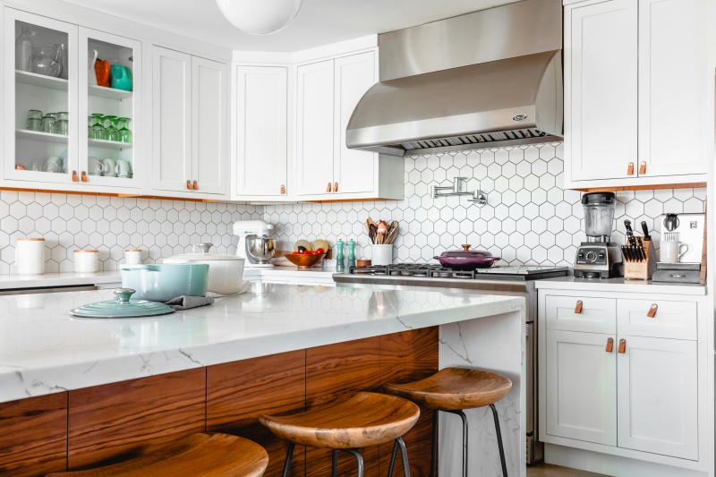 Premium wood cabinetry and quartz materials