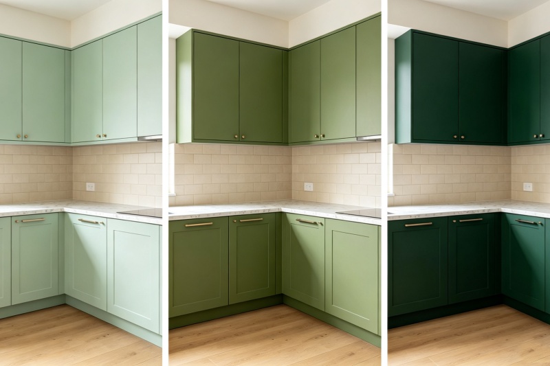Custom Green Shaker Cabinetry Options