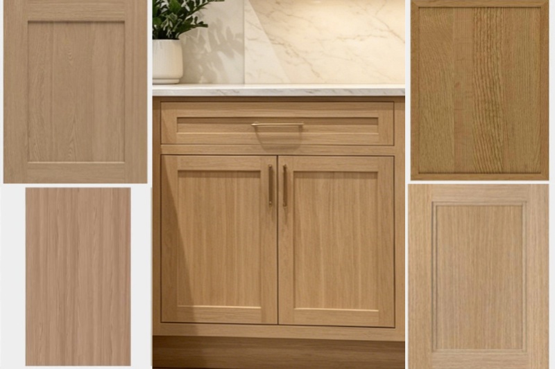 Elegant oak cabinetry with handles