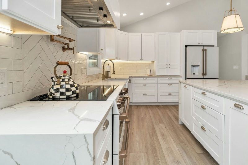 Modern white shaker style cabinets