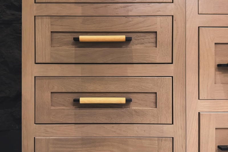 Rustic wooden handles for shaker cupboards