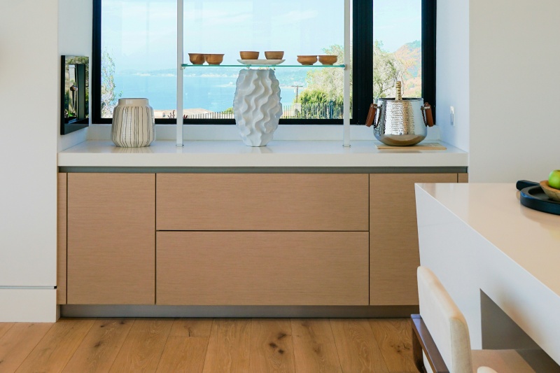 Particle board cabinetry with custom dimensions