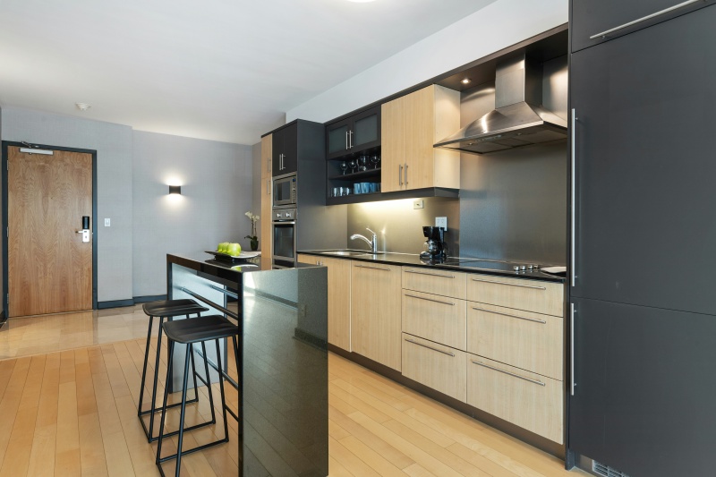 Made-to-order particle board kitchen cupboards
