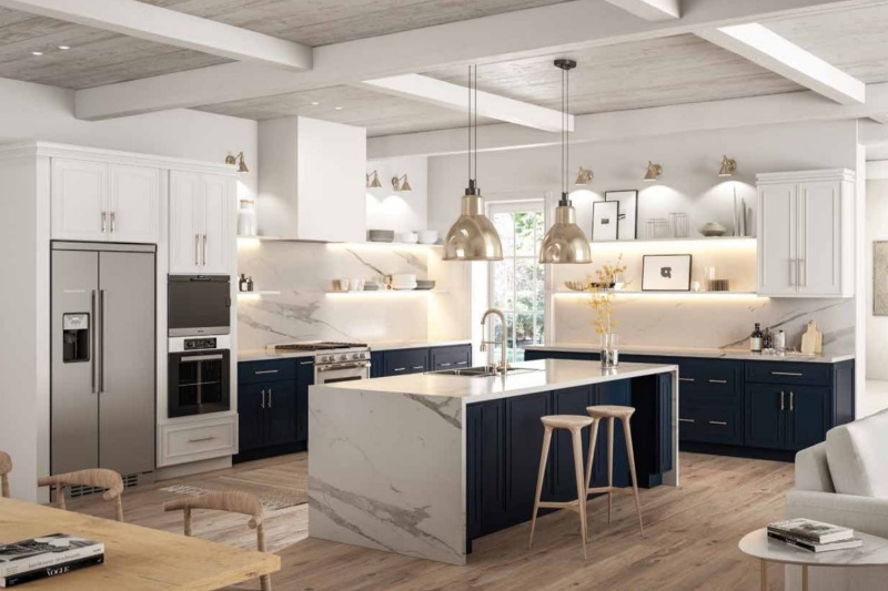 Navy blue and white cabinets Navy blue and white cabinets