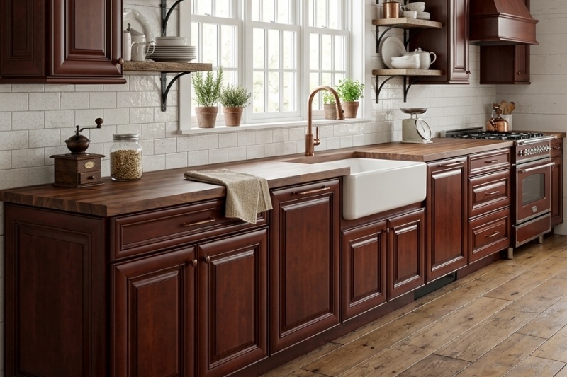 Modern farmhouse cherry wood design