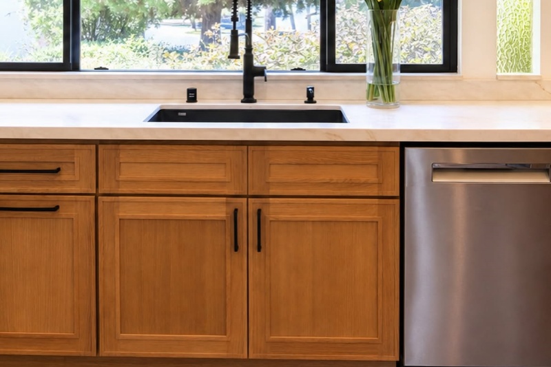 Neutral taupe color for cabinets