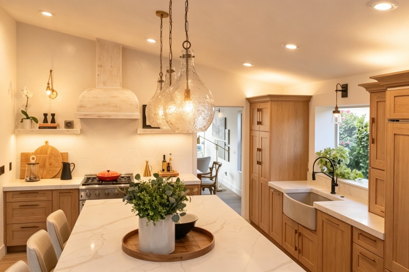 Stylish oak shaker cabinet hardware
