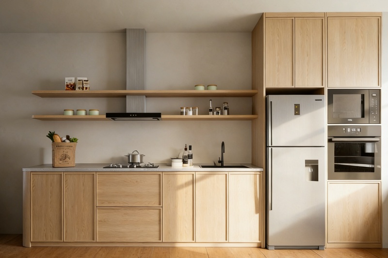 Opt for white or light gray cabinets