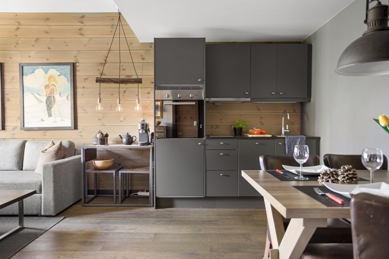 Gray cabinet colors balance black countertops Gray cabinet colors balance black countertops
