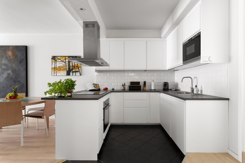 White cabinets for black countertops contrast White cabinets for black countertops contrast