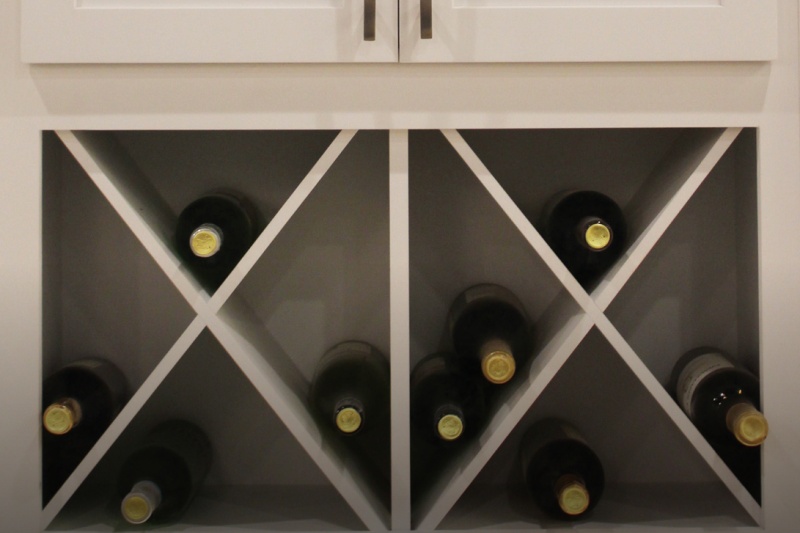 Modern kitchen design with wine rack