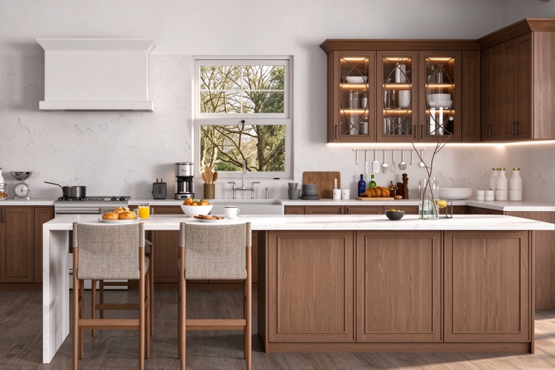 Frosted glass cabinet doors design