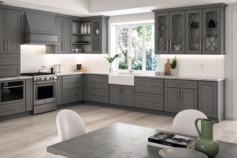 Frosted glass cabinet doors design